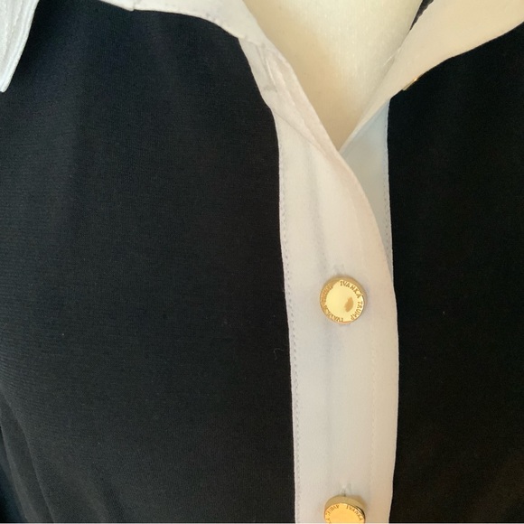 IVANKA, Black & White Belted Shirt Dress, Size XL - Picture 9 of 15